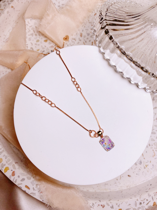 Love of Life Twisted Rings Necklace with Emerald Pendant