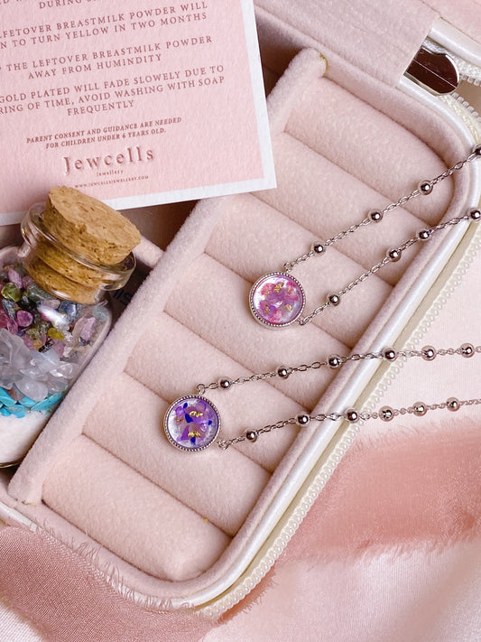 BreastmilkGems™ DIY kit with 2 Gratitude Necklace set
