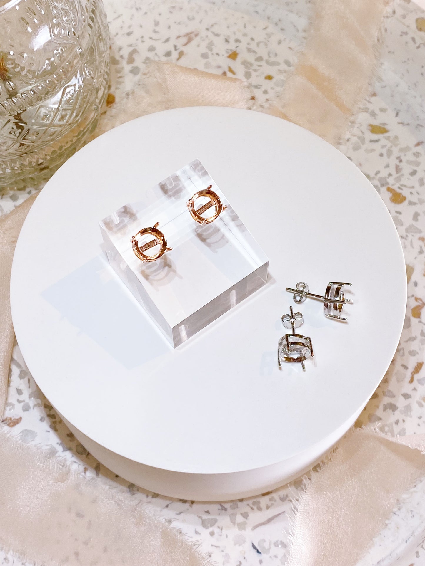 BreastmilkGems™ Round Earrings 8x8mm