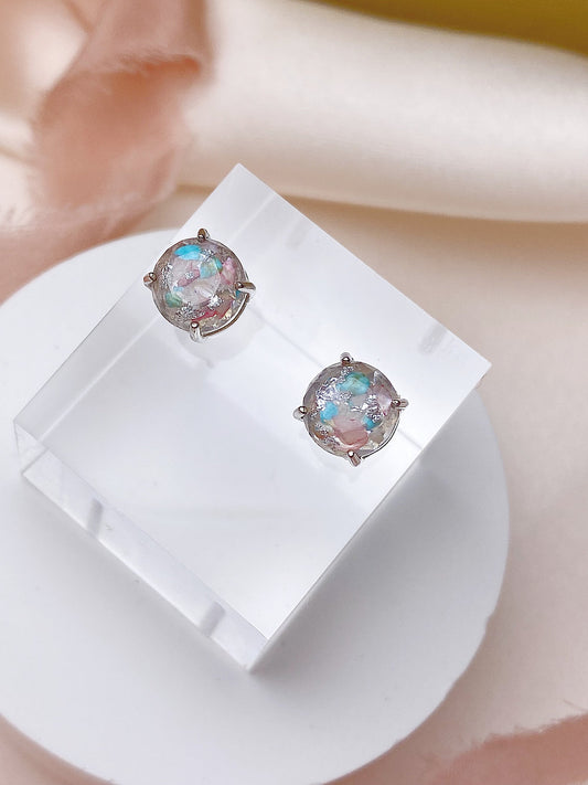 BreastmilkGems™ Round Earrings 8x8mm