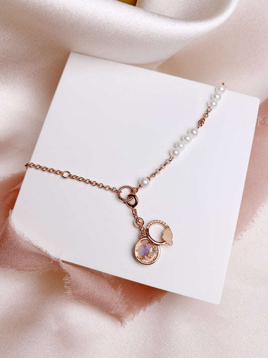 Love of Life Pearl Bracelet with Full Moon Pendant